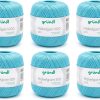 Gründl Wolle Häkelgarn 100 aus 100 % Baumwolle, 6 x 100 g Knäuel, Nadelstärke 1,5 - 2, 6, 100 g / 566 m, dünnes Garn zum Häkeln, Baumwollgarn, türkis hohe Discount 19