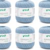 Gründl Wolle Häkelgarn 100 aus 100 % Baumwolle, 6 x 100 g Knäuel, Nadelstärke 1,5 - 2, 6, 100 g / 566 m, dünnes Garn zum Häkeln, jeansblau online store 5
