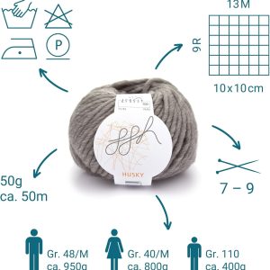 ggh Husky Box - 6 Knäuel - dicke Wolle aus Schurwolle - gegeignet zum Stricken oder Häkeln - Farbe 005 - Feldstein Geschäft 9