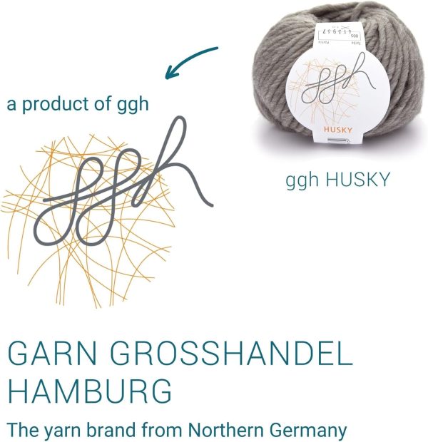 ggh Husky Box - 6 Knäuel - dicke Wolle aus Schurwolle - gegeignet zum Stricken oder Häkeln - Farbe 005 - Feldstein Geschäft 6