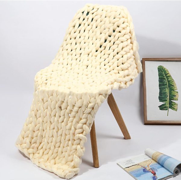 FIYSON Armstricken Wolle 500g/25m, Chunky XXL Wolle zum Handstricken, Chunky Yarn Schlauchgarn Häkelwolle, Bulky Armstricken Isländische Wolle, für Anfänger,Decken,Tasche,Handstrickgarn (Milchig-gelb) deutschland frankfurt 3