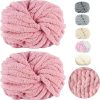 Dicke Wolle Garn 500 g(250 g*2) ca.54 m, Haut Rosa Chunky Wolle, Super Soft Chenille Chunky Yarn, Grobstrick Weiches Wollgarn, Soft Arm Knitting zum Häkeln Decke, Schals, Mützen, Decken, Zierkissen Die Beliebtesten 17