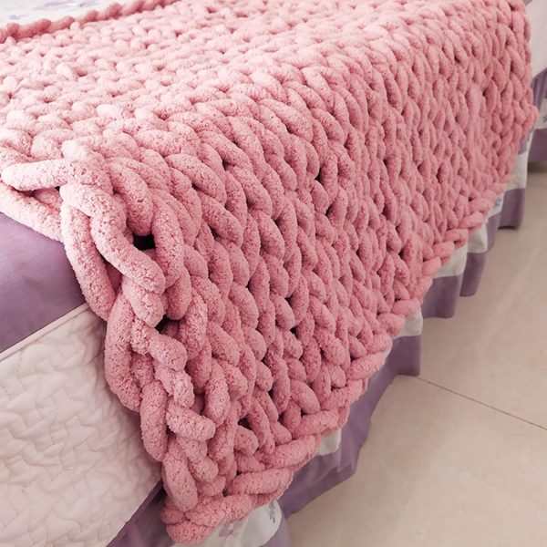 Dicke Wolle Garn 500 g(250 g*2) ca.54 m, Haut Rosa Chunky Wolle, Super Soft Chenille Chunky Yarn, Grobstrick Weiches Wollgarn, Soft Arm Knitting zum Häkeln Decke, Schals, Mützen, Decken, Zierkissen Die Beliebtesten 4