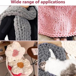 Dicke Wolle Garn 500 g(250 g*2) ca.54 m, Haut Rosa Chunky Wolle, Super Soft Chenille Chunky Yarn, Grobstrick Weiches Wollgarn, Soft Arm Knitting zum Häkeln Decke, Schals, Mützen, Decken, Zierkissen Die Beliebtesten 13