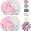 Dicke Wolle Garn 500 g(250 g*2) ca.54 m, Bunt Chunky Wolle, Super Soft Chenille Chunky Yarn, Grobstrick Weiches Wollgarn, Soft Arm Knitting zum Häkeln Decke, Schals, Mützen, Decken, Zierkissen Einkaufen Günstige 19