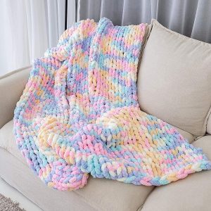 Dicke Wolle Garn 500 g(250 g*2) ca.54 m, Bunt Chunky Wolle, Super Soft Chenille Chunky Yarn, Grobstrick Weiches Wollgarn, Soft Arm Knitting zum Häkeln Decke, Schals, Mützen, Decken, Zierkissen Einkaufen Günstige 12