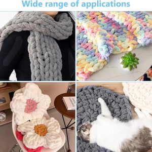 Dicke Wolle Garn 500 g(250 g*2) ca.54 m, Bunt Chunky Wolle, Super Soft Chenille Chunky Yarn, Grobstrick Weiches Wollgarn, Soft Arm Knitting zum Häkeln Decke, Schals, Mützen, Decken, Zierkissen Einkaufen Günstige 14