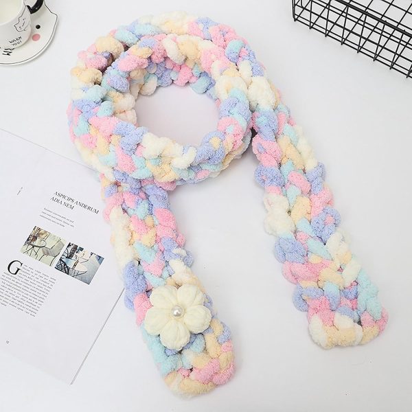 Dicke Wolle Garn 500 g(250 g*2) ca.54 m, Bunt Chunky Wolle, Super Soft Chenille Chunky Yarn, Grobstrick Weiches Wollgarn, Soft Arm Knitting zum Häkeln Decke, Schals, Mützen, Decken, Zierkissen Einkaufen Günstige 7