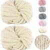 Dicke Wolle Garn 500 g(250 g*2) ca.54 m, Beige Chunky Wolle, Super Soft Chenille Chunky Yarn, Grobstrick Weiches Wollgarn, Soft Arm Knitting zum Häkeln Decke, Schals, Mützen, Decken, Zierkissen Auflistung aller Shops 22