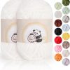 Aeelike Chenille Wolle, 2 x 100 g, Superweichem Häkelgarn für Handweben, Weiß Kunden Zuerst Günstige 20