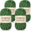 Coopay Chunky Wolle zum Häkeln, 4x50g Flauschig Chunky Chenille-Wolle zum Häkeln Dickes Garn, Super Weiches Dicke Wolle, Grobes Chenille-Garn für Hüte, Schals, Socken, Taschen - Armeegrün Sonderprodukt 17